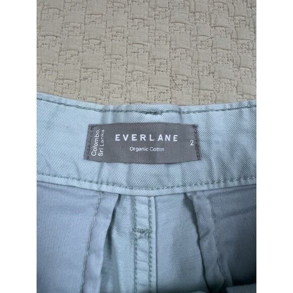 Everlane Bermuda Shorts Organic Cotton The Tourist‎ Pleated  in Ice Blue size 2 - Picture 4 of 10